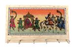 Rastogi Handicrafts Wooden Gemstone Painting 6 Hook Key Holder Wall Hanging, Multicolour
