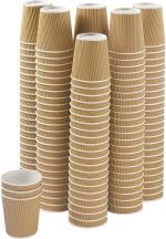 Amit Marketing Brown Paper Disposable Ripple Cup (Pack Of 40)