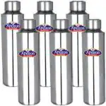 Apeiron Silver Stainless Steel Water Bottle 1000 ml (Pack Of 6)