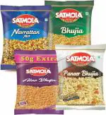 Satmola Combo - Paneer Bhujia, Bikaneri Bhujia, Aloo Bhujia And Navrattan Mix 4 x 187.5 g Pack of 4
