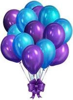 FANEX Solid Blue and Purple Rubber Balloon(Pack of 50)
