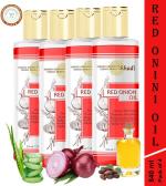 Parwati Gramudyog Herbal Products Khadi Red Onion Oil Increase Hair and Reduces Hair Fall for Healthy Hair 840ml (Red)