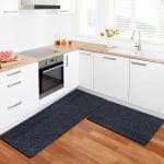 CWK Grey Microfiber Kitchen Floor Mat & Runner Set of 2 (40 x 60 & 40 x 120 cm) (RNR-CMB-15)