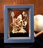 Shri Girraj Ji Grey Lord Shiv Parvati 3D Led Light Frame Desk Lamp