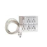 E-DAMEN plastic Way Extension Board with One Switch/Five Socket and Three core Cable ( White)