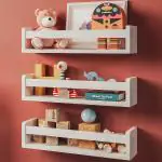 WooDinto Wooden Wall Shelves for Living Room, Bedroom | Wall Mounted Shelf | Wall Hanging Storage Unit | Wall Organiser Shelf (Floating Set of 3 - White - 18 Inch)