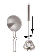 First Front Aluminium Tadka Pan With Stainless Steel Churner ,Steel Hand Blander and (Multicolour, Pack of 2)