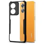 Fashionury Shockproof Crystal Clear Oppo A17 Back Cover Case | 360 Degree Protection | Protective Design | Transparent Back Cover Case for Oppo A17 (Black Bumper) (TPU+Plastic)