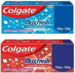 Colgate Maxfresh Toothpaste And Red Gel Paste With Menthol For Super Fresh Breath, 300 G Each (Pack Of 2)