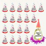 Specialyou.in 20Pcs Happy Birthday Cap for Girls & boys Birthday Caps for Birthday or Birthday Caps for Kids/White Happy Birthday Hats for children [1pc big & 19 Multicolor Small caps].