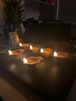 QinPin Eco-Friendly Water Sensor Diyas Big Batti LED Diwali Lights Smokeless Flameless Decor for Home, Rangoli, and Wedding Parties (Pack of 6)