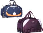Fast Travel Navy Blue Polyester Duffel Bag With Wheels (Combo Of 2)