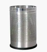 Shivom Steels Stainless Steel Paper Bin 8x12 Perforated Dust Bin 10 ltr (Small)