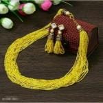 Ashish Export - Handcrafted Contemporary Beeded Jwellery 24 Line Necklace Earring Set for Women & Girls_Yellow