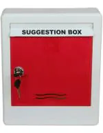 Aura Plast Red Plastic Wall Mount Suggestion Box with Key Lock