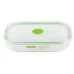 Decor Transparent Oblong Borosilicate Food Storage Container with Air Vent Lid 750 ml