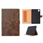 RUPELIK Leather Stand Flip Case Cover with TPU Back Case Cover for Realme Pad Mini (8.7 Inch) Tablet Back Case Cover (Dark Brown)