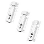 Rawk Aluminium Door Security Baby Latch,Latch Lock,Tower Bolt,Chitakni Tower Bolt for Home Bathroom Kitchen Office with Fitting Screws (4-Inch Silver Pack of 3)