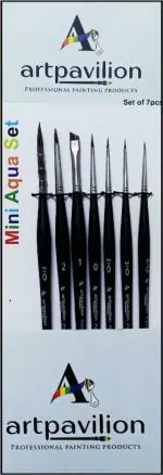 Arora Mini Black Aqua Paint Brush Set pack of 7PCS