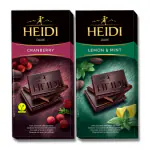 Heidi Vegan Cranberry Dark Chocolate 80g & Mint And Lemon Dark Chocolate 80g | 100% Veg | Imported | Switzerland