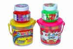 Rabbit Kid Doh Glitter Bucket, Play Clay 8 Color Multicolor Pack of 3