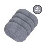 TRIMAX Door Mats for Home Entrance, Anti Slip Floor Mat for Living Room, Super Absorbent Mats with Machine Washable, 40 X 60 cm, Color- Blue, Oval Cut, PACK OF 04