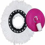 Ronnie Cleaning Spin Mop Rod Handle Set Microfiber Refill with Glass Wiper