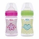 Chicco Pink and Green Silicon Teat Bpa Free Feeding Bottle, 150ml (Pack of 2)