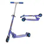 Kiwi Kool Oval Skate Scooter for Kids With Adjustable Height, Foldable & PU Wheels For Kids. (Blue)
