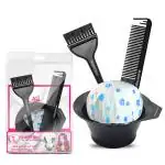 Majestique Hair Dye Colour Bowl and Hair Dye Brush Set | Suitable for all Hairstyles Long, Short, Curly or Straight Hair | Comfortable and Easy to Hold Applicator Tools - Pack of 4