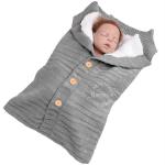 Bembika Grey Velvet Newborn Baby Swaddle Blanket Wrap For Kids - 0-12 Months
