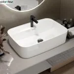 Plantex Ceramic Wash Basin/Table Top WashBasin/Wall Mounted Wash Basin for Bathroom/Home/Office/Hotels - White (Titonic)