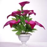 Chaudhary Flower Plastic Purple Anthurium Artificial Flower with Pot 12 inch S12-LJG-F1PU-W3W