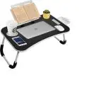 Callas Wood Portable Laptop Table With Note Book Stand also can put a mouse and books