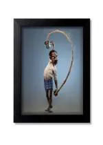 Blue Nexus Funny Chaiwala Digital Art Wall Poster with Wall Frame Room Art Painting Collection A4 size 10x13
