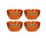 Caffeine Orange, Green Stoneware Dessert Bowl (Set Of 4)