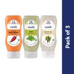 VEEBA OLIVE OIL MAYONNAISE (300G) MINT MAYONNAISE (300G) CHIPOTLE SOUTHWEST DRESSING (300G)