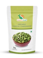 Organic Sapphire Foods Organic Elaichi/Cardamom Green Cardamom Whole Elaichi Highly Aromatic (1Kg)