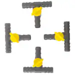 VAYAL IRRIGATIONS 16 mm Drip Irrigation Tee Cock | Lateral Tee Tap | Lateral Tee Valve | Lateral Tee Connector With Tap For Drip Irrigation | Home Gardening | Terrace Gardening | Agriculture | Horticulture | Food Forest Trees | Pack Of 50