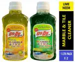 GOGO Premium Marble & Tile Cleaner, Pack of 1Ltr X 2 (Lime & Neem)