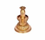 Idol Collections Gold Brass Shiva Linga Religious Statue, 7 Inch
