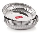 HAZEL Silver Stainless Steel Serving Dessert Plate 200 ml (Set of 6)
