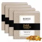 Richfeel Gold Facial Kit | Bright & Glowing Skin | Parlour Like Instant Glow With The Goodness Of Gold Foils| 30 g (Pack of 4)