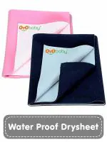 OYO BABY Baby Dry Sheet Waterproof Fleece Reusable Extra Absorbent Baby Bed Protector Pack of 2 Dry Sheet (Medium 100 x 70 cm) Dark Blue & Pink