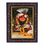Hawai Bageshwar Dham Balaji Hanuman Designer Wall Hanging Engineered Wood Photo Frame for Worship Use 8.5x7inch SFDI292BLKFRM