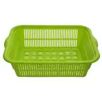 Kuber Industries Green Plastic Kitchen Dish Rack Drainer Basket Dish Rack Organizers