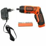 Black Decker BDCS36F-IN Plastic Li Ion Cordless Screwdriver Kit with Bits, Torque Positions and LED Guiding Light