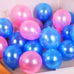 Zyozique Blue Pink Metallic Balloons & Ribbon for Birthday,Baby Shower, Anniversary Decorations (Pack of 42)