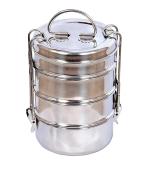 ComSaf Stainless Steel 7x4 Four Compartment Tiffin Box for Office - Indian Tradition Tiffin Box, Lunch Box 4 Tier - 7x4