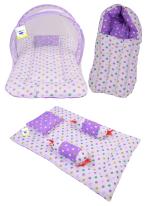 Toddylon New Born Baby Boy’s & Baby Girl’s Bedding Set Mosquito Net Bed Sleeping Bag and Gaddi Set